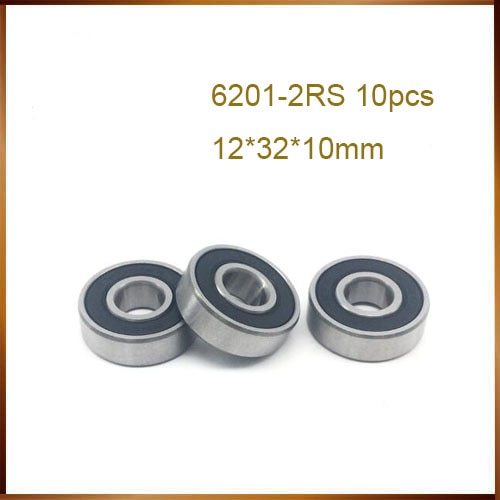 6201-2RS 10Pcs 6201-2RS 6201RS 6201 RS 12*32*10mm  Ȩ..